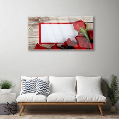 Quadro de vidro Planta de flores rosas