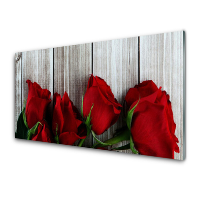 Pintura em vidro Planta de flores rosas