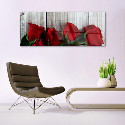 Pintura em vidro Planta de flores rosas