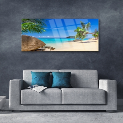 Pintura em vidro Paisagem de praia e mar