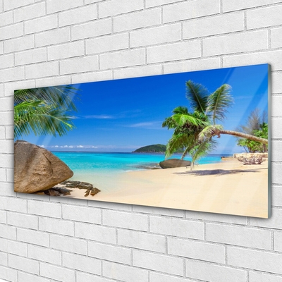 Pintura em vidro Paisagem de praia e mar