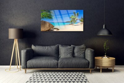 Pintura em vidro Paisagem de praia e mar