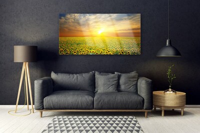 Quadro de vidro Girassóis Sun Meadow