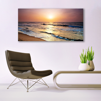 Pintura em vidro Mar Praia Sol Paisagem