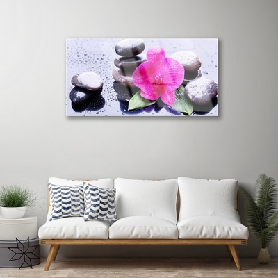 Pintura em vidro Arte de orquídeas florais