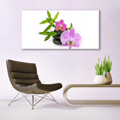 Pintura em vidro Planta de orquídea flor