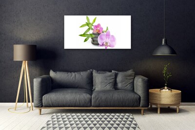 Pintura em vidro Planta de orquídea flor