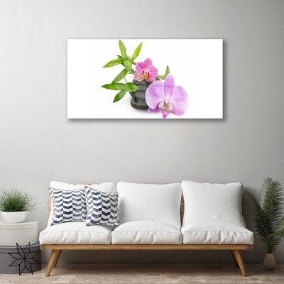 Pintura em vidro Planta de orquídea flor