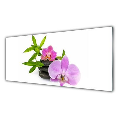 Pintura em vidro Planta de orquídea flor