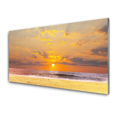 Pintura em vidro Mar Praia Sol Paisagem