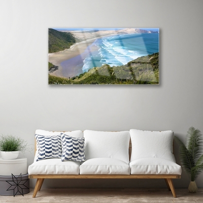 Quadro de vidro Paisagem de praia e mar