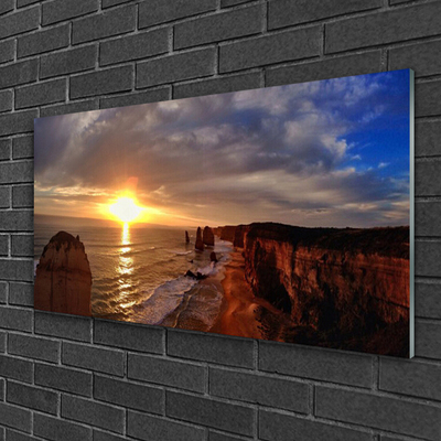 Pintura em vidro Paisagem do Mar e do Sol