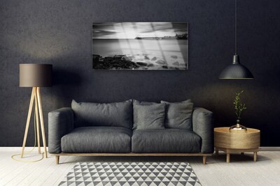 Pintura em vidro Paisagem do Píer do Mar