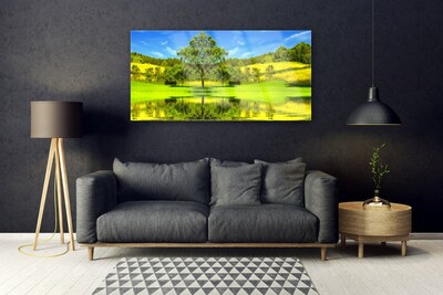 Quadro de vidro Natureza da Árvore do Prado