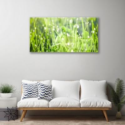 Pintura em vidro Natureza da planta grama