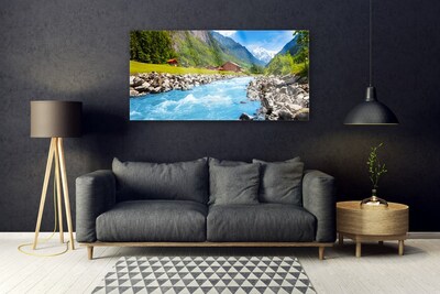 Quadro de vidro Paisagem de rios e montanhas