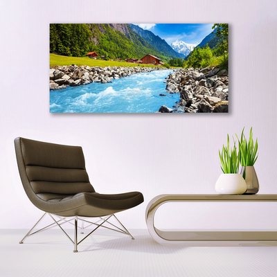 Quadro de vidro Paisagem de rios e montanhas