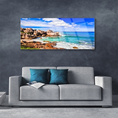 Pintura em vidro Paisagem marinha de Beach Rocks