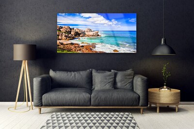 Pintura em vidro Paisagem marinha de Beach Rocks