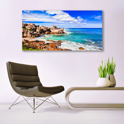 Pintura em vidro Paisagem marinha de Beach Rocks