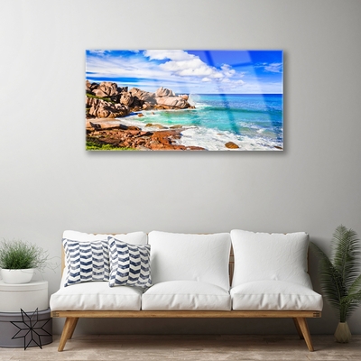 Pintura em vidro Paisagem marinha de Beach Rocks