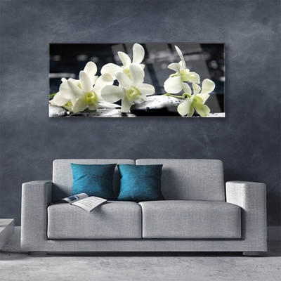 Pintura em vidro Planta de orquídea flor