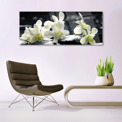 Pintura em vidro Planta de orquídea flor