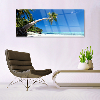 Quadro de vidro Praia Palmeira Mar Paisagem