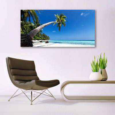 Quadro de vidro Praia Palmeira Mar Paisagem