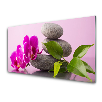 Pintura em vidro Flor Orquídea Planta Zen
