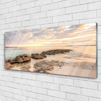 Quadro de vidro Paisagem de praia e mar