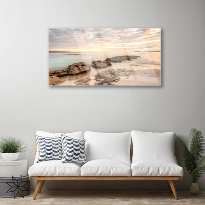 Quadro de vidro Paisagem de praia e mar