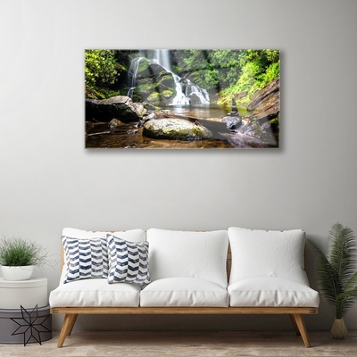 Quadro de vidro Cachoeira Floresta Natureza Riacho