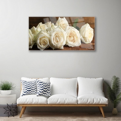 Pintura em vidro Planta de flores rosas