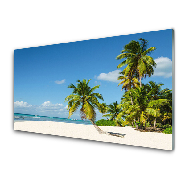Quadro de vidro Praia Palmeira Mar Paisagem
