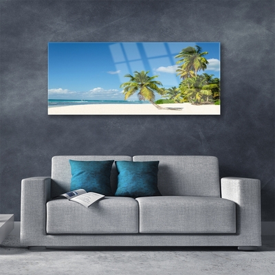 Quadro de vidro Praia Palmeira Mar Paisagem
