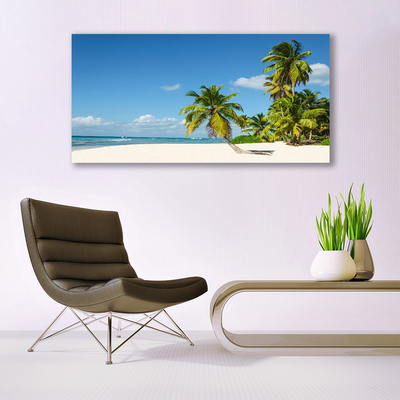 Quadro de vidro Praia Palmeira Mar Paisagem