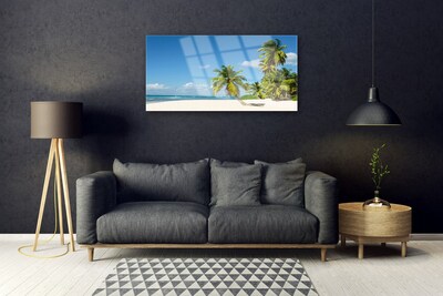 Quadro de vidro Praia Palmeira Mar Paisagem