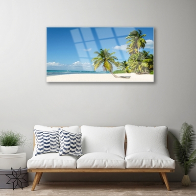 Quadro de vidro Praia Palmeira Mar Paisagem