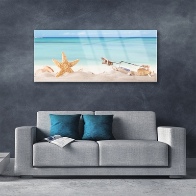 Quadro de vidro Praia das Conchas das Estrelas do Mar