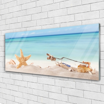 Quadro de vidro Praia das Conchas das Estrelas do Mar