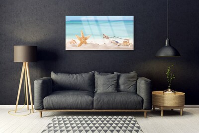 Quadro de vidro Praia das Conchas das Estrelas do Mar