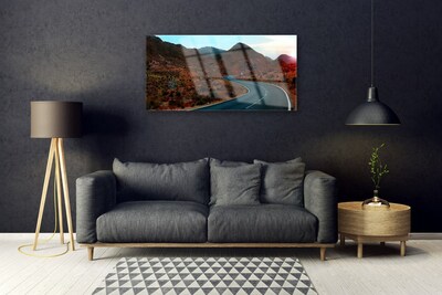 Pintura em vidro Estrada Montanhas Deserto