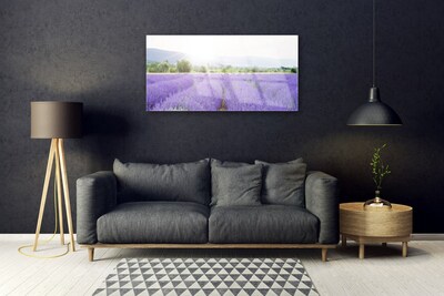 Pintura em vidro Campo de Lavanda Natureza Prado
