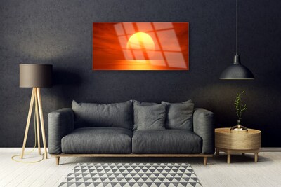 Quadro de vidro Pôr do sol no mar