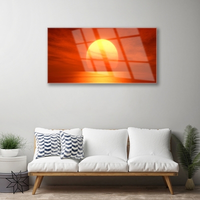 Quadro de vidro Pôr do sol no mar