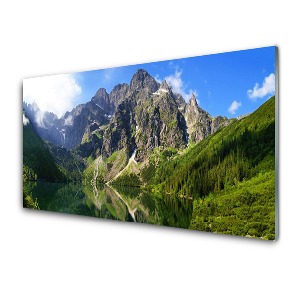 Pintura em vidro Montanhas Tatra Floresta Morskie Oko