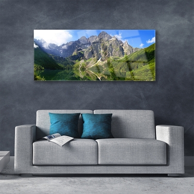Pintura em vidro Montanhas Tatra Floresta Morskie Oko