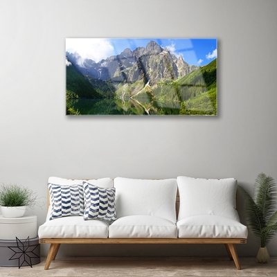 Pintura em vidro Montanhas Tatra Floresta Morskie Oko