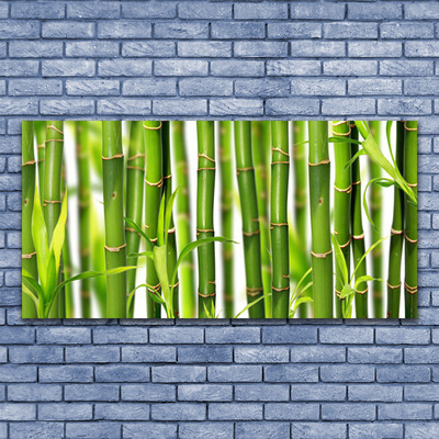 Pintura em vidro Brotos de bambu Folhas de bambu